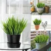 Fleurs décoratives 10/12 pc plantes artificielles en plastique vert herbe de blé plante tropicale intérieur faux roseau extérieur maison jardin bureau décor