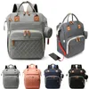 Diaper Bags USB Mummy Bag Baby Care Large Capacity Mom Backpack Maternity Wet Waterproof Pregnant Nappy 230724