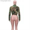 Damesjassen Cargostijl Dames Camouflagejassen Mode Camo Print Zakken Kraagvorm Lange mouw Enkele rij knopen Jassen Crop tops T230724