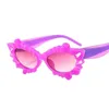 Lunettes de soleil belles fleurs œil de chat femmes couleur bonbon lunettes de soleil dames mode petit cadre lunettes tournesol nuances femme