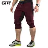 GITF Herrarna Sports Gym Athletic Shorts Middle Byxor Elastic Band Zipper Pocket Sport Man Middle Soft Cotton Blend Running