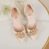 Dress Shoes Ladies On Sale 2023 Fashion Pointed Metal Beaded Solid Women's High Heels Summer Leisure Banquet Women Wedding Pump