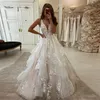 Chique saia em camadas vestidos de noiva de praia apliques de alça espaguete vestido de noiva linha a tule saia em camadas vestidos de novia197h