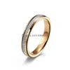 Band Rings Smooth Rose Gold Tungsten Steel Ring Ice Silk For Men Women Fashion Fine Jewelry Drop Delivery Dhnci