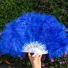 Pluizige Chinese vintage stijl fans klassieke trendy fotografie rekwisieten effen kleur als cadeau fan woondecoratie bruiloft bruid elegante accessoires JY24