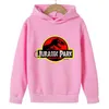 Шот -банды 2022 Pure Cotton Hoodie Dinosaur Print Jurassic Park Одежда для мальчиков детские топы для девочек Свитер Дети 414 -летний опор J230724
