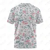 Herr t-skjortor sommar mode vintage blommig t-shirt casual 3d tryck Haruku personlighet rund hals tröja kort ärm plus storlek