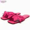 Pantofole Luxury Brand Design Pantofole da donna Summer Flat Casual Elegant Slides Pantofole da spiaggia Ladies Rosyred Flower Shoes For Woman 230724