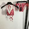 Högkvalitativ kvinnors designer badkläder sexig bikinis 2024 Nya mode kvinnor bikini baddräkt yogasträkt vintage klassisk sport bh leggings badkläder par va