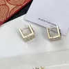 Charme Femmes Bijoux Accessoire Stud Boucle D'oreille Designer De Luxe Plaqué Or 18K Boucle D'oreille Cuivre Matériel Marque Lettres Acier Sceau De Mode Fille Cadeau De Mariage