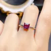 Cluster Rings Asscher Cut 6x6mm Alexandrite Engagement Ring 925 Sterling Silver Twins Rope Band For Women