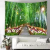 Almofada bela floresta natural cachoeira impressa grande tapeçaria de parede vista para o mar hippie boêmio mandala tapeçaria decoração do quarto de casa tapiz