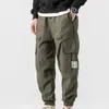 Herenbroeken Zomer Heren Cargo Solid Multi Pockets Casual Mid Rise Drawstring Plus Size Broeken Hip Hop Streetwear Jogger