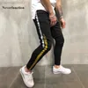 Men's Jeans Men new Hip Hop Gold silver coating printed Joggers Denim Pants fashion Black Men Streetwear Stripe Stretch Skinny Pencil jeans L230724