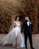 Modern A Line Wedding Dress Sexy Spaghetti 3D Flowers Bridal Gowns Custom Made Sleeveless Plus Size Beach Bride Robes