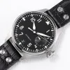 U1 Relógio de designer de luxo AAA de primeira qualidade Novos relógios masculinos automáticos mecânicos grandes clássicos Relógios piloto 46 mm Le Prince Preto Relógios de pulso de couro genuíno Montre de luxe