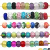 Resin Big Hole Round Rhinestone Beads Loose Spacer Bead For Diy Jewelry Making Bracelet Necklace 10Pcs/Set Drop Delivery