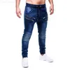 Men jeans mannelijke broek casual broek jogger ritssluiting met ritssluiting zakken fitness workout lopen skinny l230724