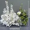 Decoratieve Bloemen Bruiloft Achtergrond Bloem Rij Arrangement Evenement Feest Podium Weg Lood Kunstmatige Vloer Hydrangea Groen Blad Decor Props