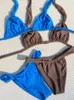 Biquínis colados Miyouj femininos Coless Maiô Triang Conjunto de biquínis femininos Fatos de banho halter Bandage Beachwear brasileiro H230515 H230524