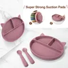 Cups Dishes Utensils TYRY HU Baby Soft Silicone Sucker Bowl Plate Cup Bibs Spoon Fork Sets Non slip Tableware Children s Feeding BPA Free 230724