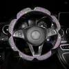 Couvre volant Bling coloré strass fleur voiture diamant cristal couverture pour femmes filles intérieur accessoires