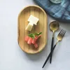 Ganze Holz Oval Rechteck und Runde Solide Holz Pan Platte Obst Dessert Untertasse Steak Tablett Abendessen Exquisite Geschirr Set L230704