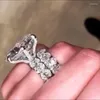 Pierścienie klastra luksusowe owalne cięcie 8ct cz Zestawy Pierścień 925 srebrne srebrne zaręczyny dla kobiet mężczyzn w stylu biżuterii imprezowej