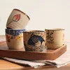 Tasses soucoupes style japonais céramique Antique blanc vin tasse saké ensemble maison rétro cafetière Shochu classique tasse à thé