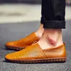 Sukienka buty Summer Men Casual Skórzane Mężczyźni S ręcznie robione Moccasins Man Flats Walking Male Boat Rozmiar 38 50 230724