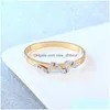 Bangle Titanium Steel Diamond Armband For Women Bangles Tillbehör High-End Trendy Design Girls Hollow Belt Buckle Smycken Drop Delivery