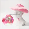 Wide Brim Hats Led Western Style Cowboy Hat Pink Women Girls Birthday Party Caps With Feather Sequin Decoration Crown Tiara Nightclub Cowgir