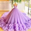 Robe bouffante violette 16 robes de Quinceanera roses hors épaule robe de bal froncée douce 15 robe robes de bal robe De 15 Anos Quincean197s