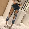 Vrouwen Jeans Womens XXXL Denim Broek Persoonlijkheid Street Style Gewassen Gaten Mode Sexy Hol Vrouwen 2023Y2k Vintage Casual Broek