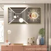 Orologi da parete Orologio di moda di lusso leggero Soggiorno Ristorante creativo Portico Camera da letto Pittura decorativa Buco silenzioso gratuito