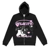 Мужские толстовок толстовок Y2K Zip Up Hoodie Anime y2k Graphics Женщина Goth Whothirt Sport Pulver Grunge Gothic Long Elice