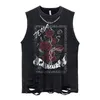 Men s Tank Tops Summer Men Fashion Washed Sleeveless Tshirts Hip Hop Letter Graphic Print Gothic Vests Streetwear Harajuku Cotton 230721