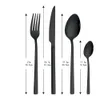 Cutrow Set Black Stainless Steel Table Seary Set 16 Pieces Forks Knives Spoons Middagsuppsättning Black Complete Freeshipping L230704