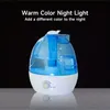 1 st 2.5l Portable Warm Color Night Light Mini H2O 360 ﾰ roterande munstycksspray dimma luftfuktare dubbel våt arom eterisk olja diffusor cool dim usb luft luftfuktare