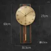 Orologi da parete Calendario cinese Luce Lusso moderno Orologio semplice Pendolo decorativo in rame puro