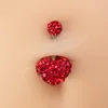 Strass coeur nombril anneau nombril Piercing ventre goujon acier inoxydable haltère Ombligo barre pour femmes Sexy corps bijoux