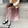 Röcke MEXZT Frauen Harajuku Gradienten Faltenrock Elegante Hohe Taille Elastische Midi Herbst Chic Koreanische Adrette A-Linie