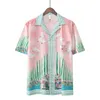 Мужские спортивные костюмы 2023 Casablanca Garden Villa Men Women Short Set T Shrt Hawaii Beach Style костюм для рубашки хип -хопа пара Casa 230724