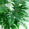 装飾的な花68cm 18リーフ人工緑の植物プラスチックトロピカルパームツリーブランチインドアディーガーデンリビングルームの家の装飾
