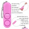 Nyckelringar Mini Personligt larm Självförsvar Keychain Double Horn Safe Stable Portable Alarm For Women DHS Leverans Drop Smycken DHHF1