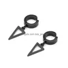 Charm Stainless Steel Punk Triangle Dangle Ear Clip Earrings Women Gothic Stud Piercing Hies Pendant Jewelry Drop Delivery Dhe1C