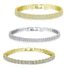 Pulseiras de zircônia cúbica da moda para tênis, bracelete de ouro prateado, pingente de cor, pulseira para mulheres, festa de casamento nupcial, joias, entrega direta Dhfwd