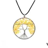 Pendentif Colliers Classique Quartz Pierre Naturelle Arbre De Vie Pendum Collier Pour Femmes Cristal Pendentifs Bijoux Drop Delivery