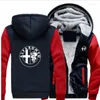 Herrtröjor 2023 Alfa Roromeo Custom Winter Fashion Casual Men Zipper Fleece Print Sweatshirt Jacket Hoodie Sweatshirts