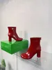 Designerstövlar högkvalitativa skor Designers Monolith Chelsea Boots Rois Women Patent Leather Platform Ankel Boot Black Pull-On Chunky Combat Booties Original Box
